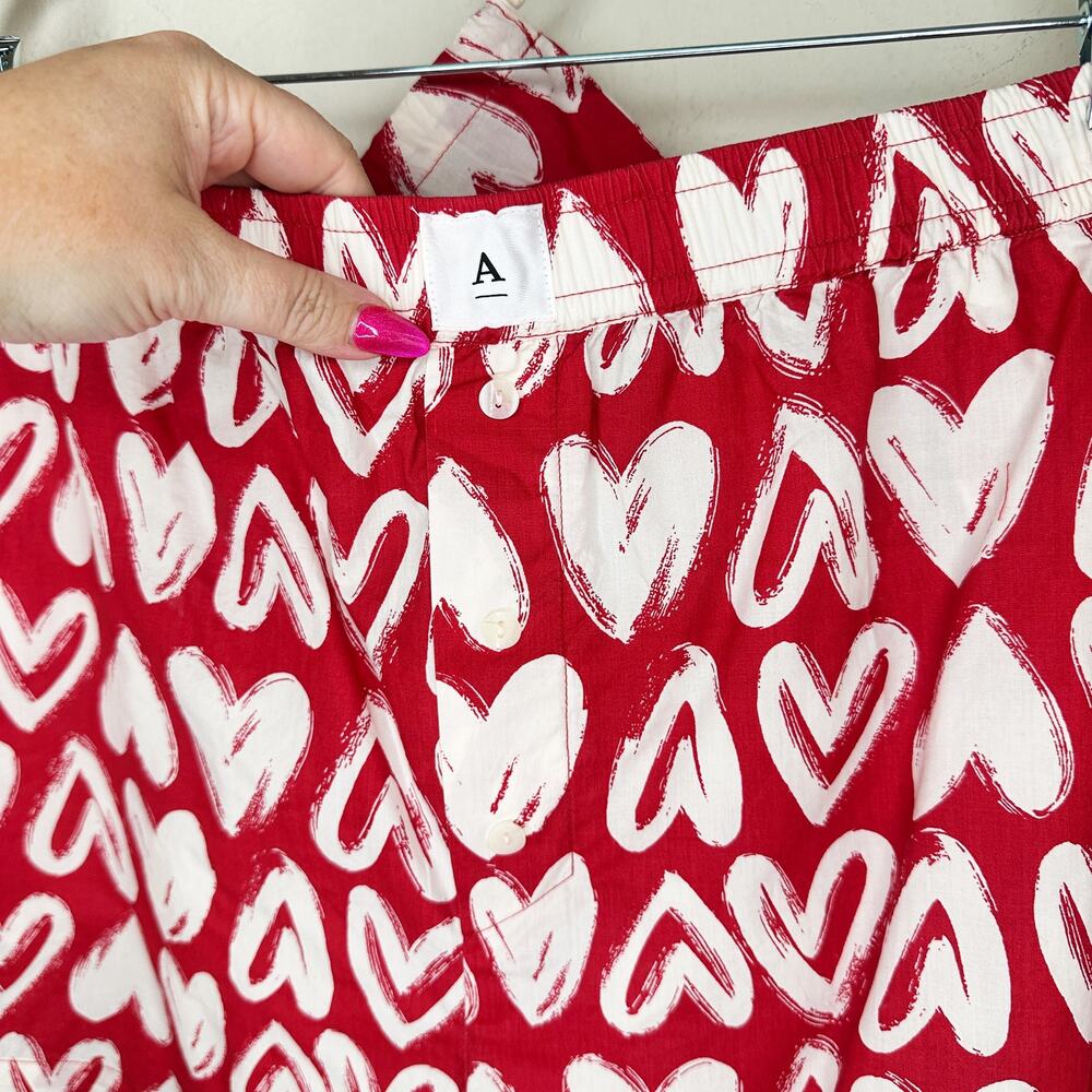 NWT by Anthropologie The Wren Two Piece Heart and Striped Print Boxer Shorts XL - Picture 11 of 16